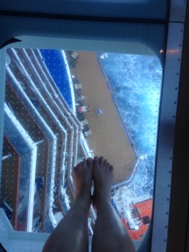 My feet over the glass walkway