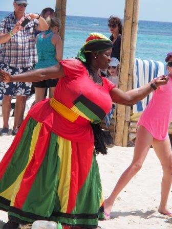 We arrived to the resort to find this Jamaican (stuffed) woman teaching the kids some traditional dances..she was a gorgeous sight in her outfit.