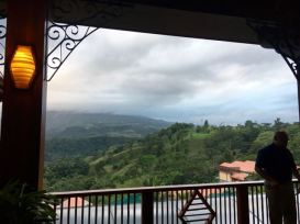 The view from the lobby...under the clouds was the volcano!