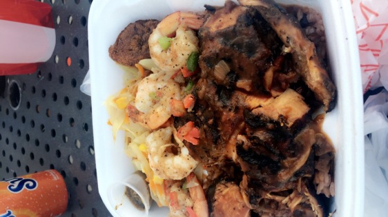 my dish was the jerk chicken and shrimp